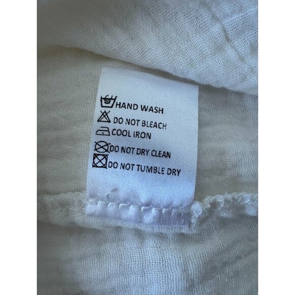 OLIVACEOUS White Puff Sleeve Button Front Jumpsuit Womens Size Small - Picture 6 of 7